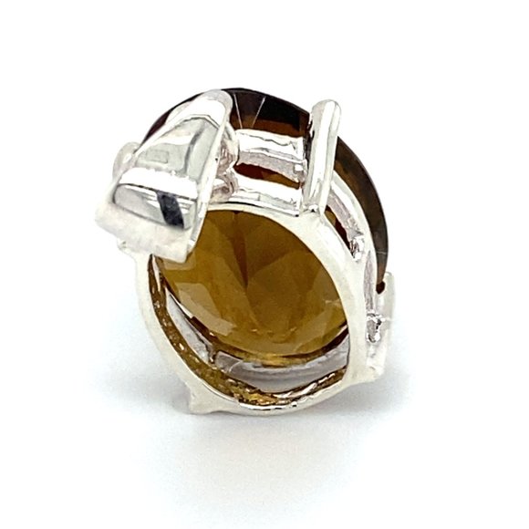 Smoky Quartz 7.60ct Platinum Finish Silver Pendant - Picture 4 of 6